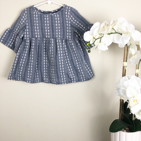 OshKosh B'gosh Other - Embroidered Chambray Bell Sleeve Top Girls 4T